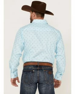 Panhandle Select Men's Cross Geo Print Long Sleeve Snap Western Shirt Light Blue 10 Panhandle Select Men's Cross Geo Print Long Sleeve Snap Western Shirt Light Blue -Panhandle shop 2000367820 450 P4