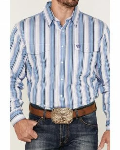 Panhandle Select Men's Serape Stripe Long Sleeve Snap Western Shirt Blue 9 Panhandle Select Men's Serape Stripe Long Sleeve Snap Western Shirt Blue -Panhandle shop 2000367821 400 P3