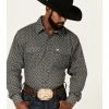Panhandle Select Men's Geo Print Long Sleeve Snap Western Shirt  Silver -Panhandle shop 2000367834 040 P1