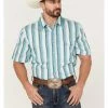 Panhandle Select Men's Serape Stripe Short Sleeve Snap Western Shirt  Aqua -Panhandle shop 2000367836 441 P1