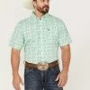 Panhandle Select Men's All-Over Floral Print Short Sleeve Button-Down Western Shirt  Green -Panhandle shop 2000367837 441 P1
