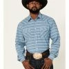 Rough Stock By Panhandle Men's Horizontal Dobby Stripe Long Sleeve Snap Western Shirt  -Panhandle shop 2000367845 400 P1
