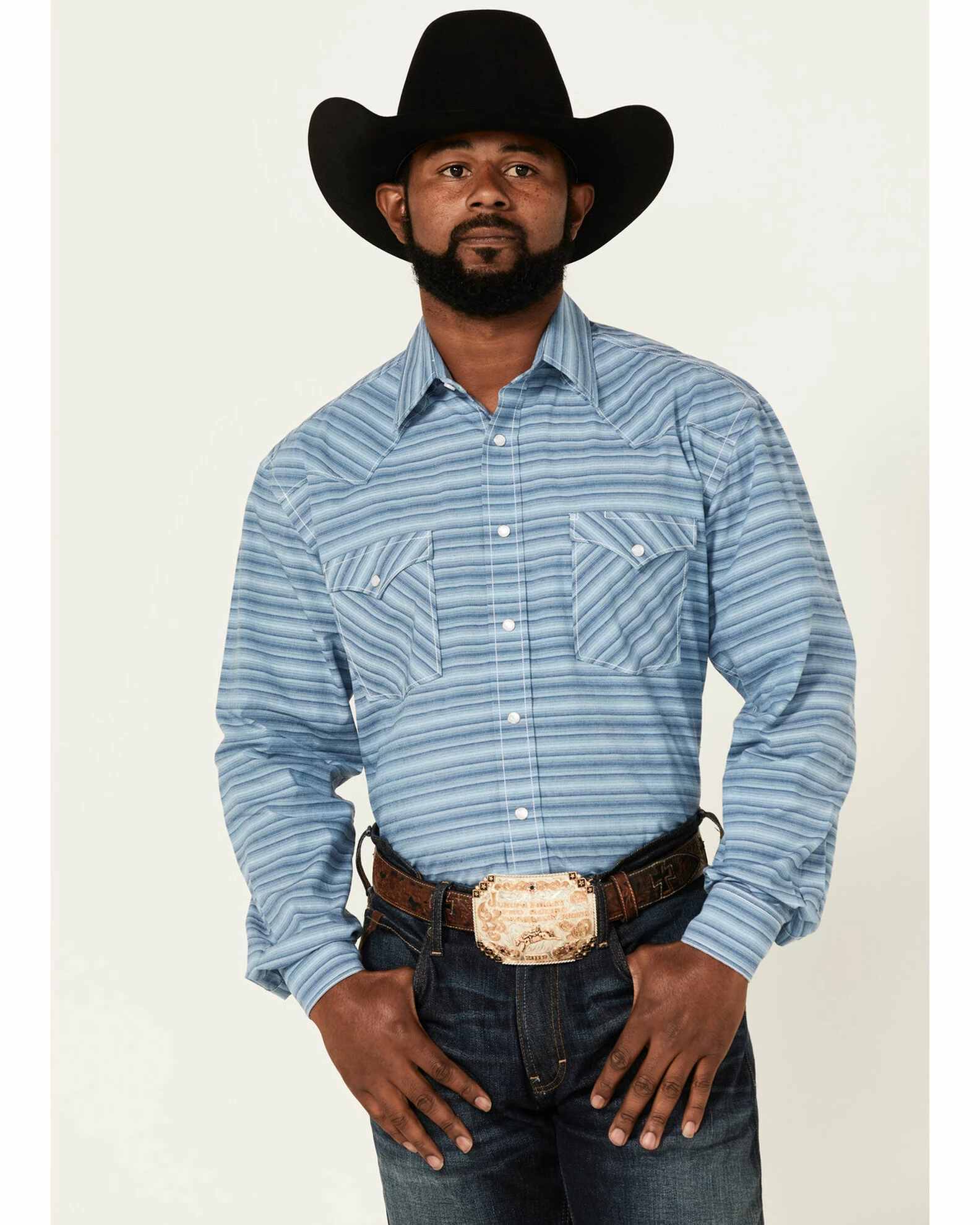 Rough Stock By Panhandle Men's Horizontal Dobby Stripe Long Sleeve Snap Western Shirt 3 Rough Stock By Panhandle Men's Horizontal Dobby Stripe Long Sleeve Snap Western Shirt