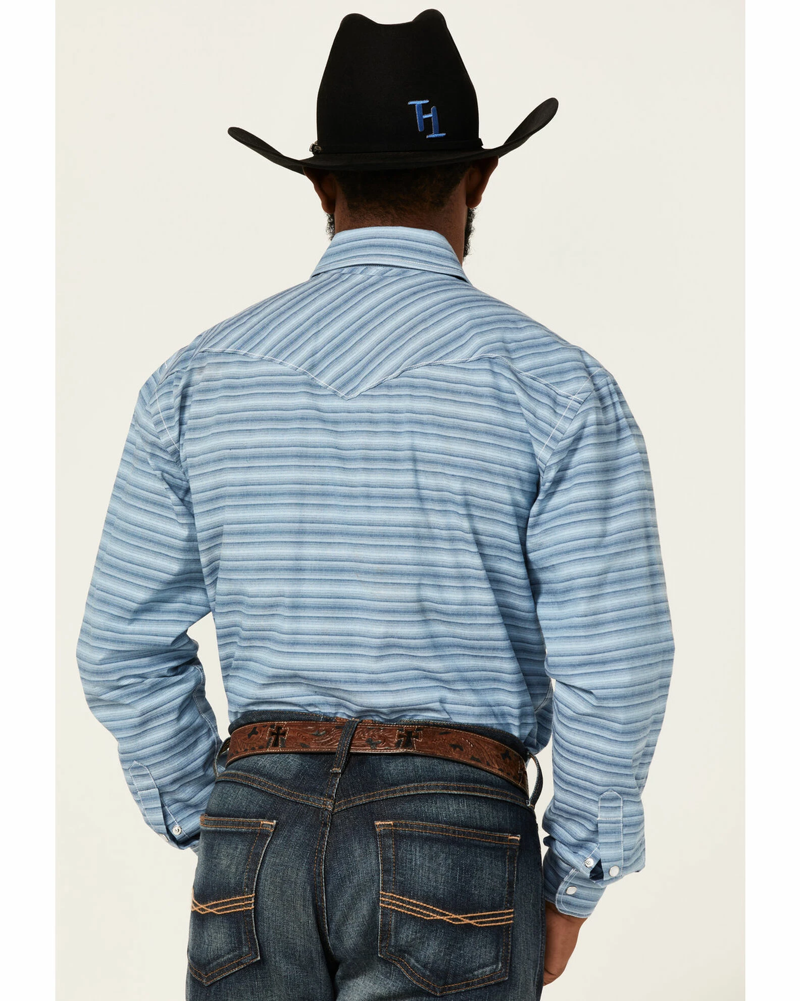 Rough Stock By Panhandle Men's Horizontal Dobby Stripe Long Sleeve Snap Western Shirt 4 Rough Stock By Panhandle Men's Horizontal Dobby Stripe Long Sleeve Snap Western Shirt - Image 2