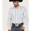 Rough Stock By Panhandle Men's Southwestern Dot Print Long Sleeve Snap Western Shirt  Royal Blue -Panhandle shop 2000367847 460 P1