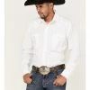 Rough Stock By Panhandle Men's Tonal Dobby Plaid Long Sleeve Snap Western Shirt  White -Panhandle shop 2000367849 100 P1