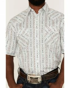 Rough Stock By Panhandle Men's Southwestern Stripe Short Sleeve Snap Western Shirt  -Panhandle shop 2000367856 440 P3