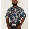 Rough Stock By Panhandle Men's Tropical Print Short Sleeve Button-Down Western Shirt  -Panhandle shop 2000367859 410 P1