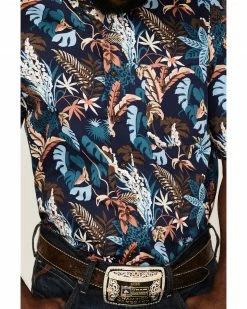 Rough Stock By Panhandle Men's Tropical Print Short Sleeve Button-Down Western Shirt  -Panhandle shop 2000367859 410 P3