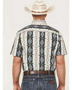 Panhandle Men's Performance Southwestern Print Short Sleeve Button-Down Western Shirt  -Panhandle shop 2000367867 400 P4