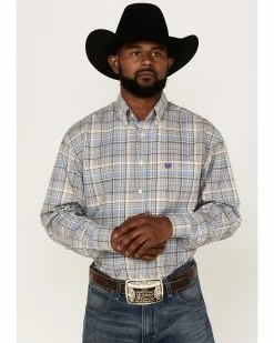 Rough Stock By Panhandle Men's Plaid Long Sleeve Button-Down Western Shirt Blue 11 Rough Stock By Panhandle Men's Plaid Long Sleeve Button-Down Western Shirt Blue -Panhandle shop 2000367873 400 P1 1