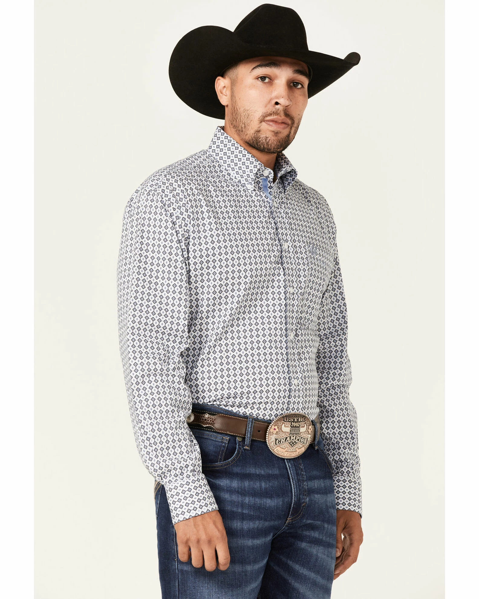 Rough Stock By Panhandle Men's Stretch Geo Print Long Sleeve Button-Down Western Shirt 4 Rough Stock By Panhandle Men's Stretch Geo Print Long Sleeve Button-Down Western Shirt - Image 2