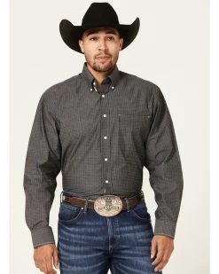 Rough Stock By Panhandle Men's Dobby Long Sleeve Button-Down Western Shirt 