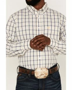 Panhandle Select Men's Plaid Long Sleeve Button-Down Western Shirt  Yellow -Panhandle shop 2000367880 700 P3