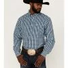 Panhandle Select Men's Check Plaid Long Sleeve Button-Down Western Shirt  Blue -Panhandle shop 2000367881 400 P1