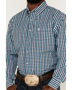 Panhandle Select Men's Check Plaid Long Sleeve Button-Down Western Shirt Blue 9 Panhandle Select Men's Check Plaid Long Sleeve Button-Down Western Shirt Blue -Panhandle shop 2000367881 400 P3
