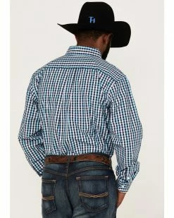 Panhandle Select Men's Check Plaid Long Sleeve Button-Down Western Shirt Blue 10 Panhandle Select Men's Check Plaid Long Sleeve Button-Down Western Shirt Blue -Panhandle shop 2000367881 400 P4