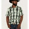 Panhandle Rock & Roll Denim Men's Southwest Printed Polo Shirt Olive -Panhandle shop 2000367885 341 P1