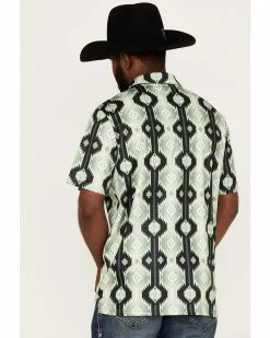 Panhandle Rock & Roll Denim Men's Southwest Printed Polo Shirt Olive -Panhandle shop 2000367885 341 P4
