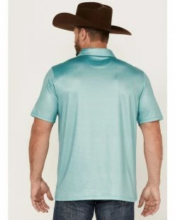 Panhandle Men's Performance Teal Geo Print Short Sleeve Snap Polo Shirt 10 Panhandle Men's Performance Teal Geo Print Short Sleeve Snap Polo Shirt -Panhandle shop 2000367890 442 P4