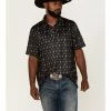 Panhandle Men's Southwestern Diamond Print Performance Short Sleeve Polo Shirt Black 1 Panhandle Men's Southwestern Diamond Print Performance Short Sleeve Polo Shirt Black -Panhandle shop 2000367893 001 P1