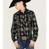Panhandle Boys' Southwestern Stripe Long Sleeve Snap Western Stretch Shirt Turquoise -Panhandle shop 2000368081 440 P1
