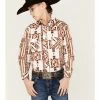 Panhandle Boys' Southwestern Print Long Sleeve Stretch Western Snap Shirt Natural -Panhandle shop 2000368082 101 P1