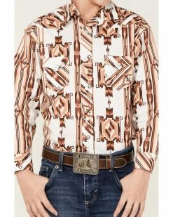 Panhandle Boys' Southwestern Print Long Sleeve Stretch Western Snap Shirt Natural -Panhandle shop 2000368082 101 P3