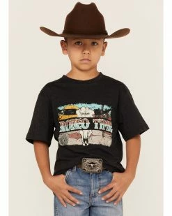 Panhandle Boys' Dale Brisby Rodeo Time Graphic T-Shirt Black