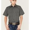 Panhandle Boys' Geo Print Short Sleeve Western Snap Shirt Silver -Panhandle shop 2000368094 040 P1
