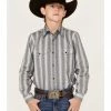 Panhandle Boys' Zig Zag Stripe Print Long Sleeve Western Snap Shirt Silver 1 Panhandle Boys' Zig Zag Stripe Print Long Sleeve Western Snap Shirt Silver -Panhandle shop 2000368095 040 P1