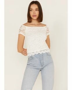 Panhandle Women's Off Shoulder Lace Top