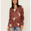 Panhandle Women's Longhorn Skull Knit Sweater Rust Copper 1 Panhandle Women's Longhorn Skull Knit Sweater Rust Copper -Panhandle shop 2000368497 220 P1