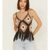Panhandle Women's Crochet Patchwork Fringe Crop Top 2 Panhandle Women's Crochet Patchwork Fringe Crop Top -Panhandle shop 2000368500 022 P1