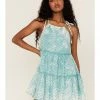 Panhandle Women's Eyelet Halter Ruffle Dress Teal -Panhandle shop 2000368501 442 P1