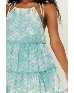 Panhandle Women's Eyelet Halter Ruffle Dress Teal 9 Panhandle Women's Eyelet Halter Ruffle Dress Teal -Panhandle shop 2000368501 442 P3