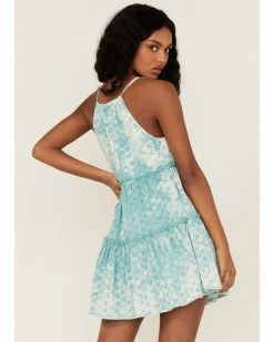 Panhandle Women's Eyelet Halter Ruffle Dress Teal 10 Panhandle Women's Eyelet Halter Ruffle Dress Teal -Panhandle shop 2000368501 442 P4