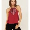 Panhandle Women's Southwestern Paisley Embroidered Halter Tank Top 1 Panhandle Women's Southwestern Paisley Embroidered Halter Tank Top -Panhandle shop 2000368516 600 P1