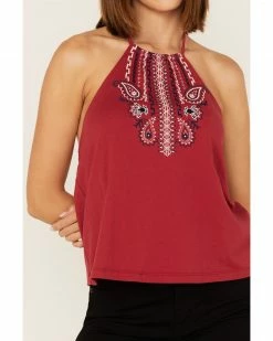 Panhandle Women's Southwestern Paisley Embroidered Halter Tank Top -Panhandle shop 2000368516 600 P3