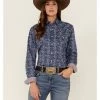 Panhandle Women's Floral Stripe Long Sleeve Snap Western Core Shirt Navy 2 Panhandle Women's Floral Stripe Long Sleeve Snap Western Core Shirt Navy -Panhandle shop 2000368517 410 P1
