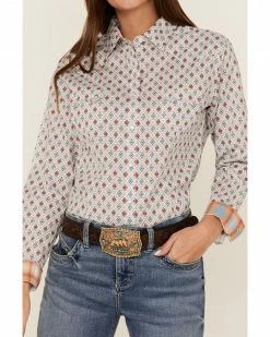 Panhandle Women's Diamond Geo Print Long Sleeve Snap Western Shirt Ivory 9 Panhandle Women's Diamond Geo Print Long Sleeve Snap Western Shirt Ivory -Panhandle shop 2000368519 103 P3