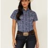 Panhandle Women's Stripe Short Sleeve Snap Western Core Shirt Navy 1 Panhandle Women's Stripe Short Sleeve Snap Western Core Shirt Navy -Panhandle shop 2000368520 410 P1