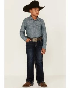 Panhandle Rock & Roll Denim Boys' Dark Wash Embroidered Bootcut Jeans 10 Panhandle Rock & Roll Denim Boys' Dark Wash Embroidered Bootcut Jeans -Panhandle shop 2000375092 416 P1 1