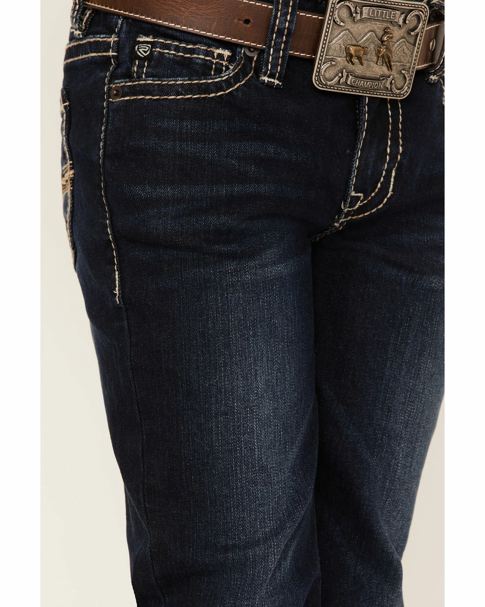 Panhandle Rock & Roll Denim Boys' Dark Wash Embroidered Bootcut Jeans 3 Panhandle Rock & Roll Denim Boys' Dark Wash Embroidered Bootcut Jeans - Image 2