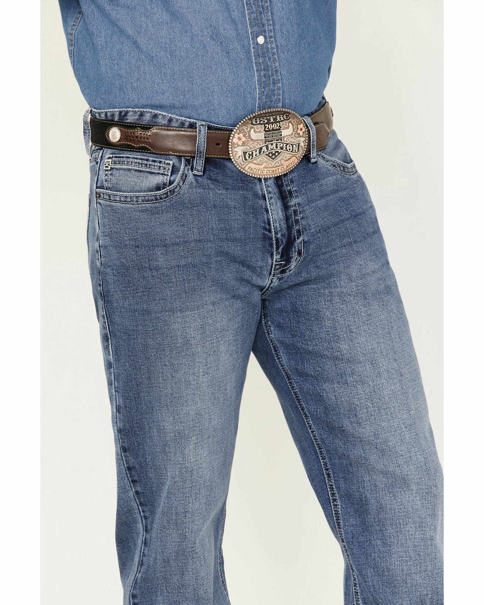 Panhandle Hooey Men's Double Barrel Medium Wash Stackable Bootleg Jeans 4 Panhandle Hooey Men's Double Barrel Medium Wash Stackable Bootleg Jeans - Image 2