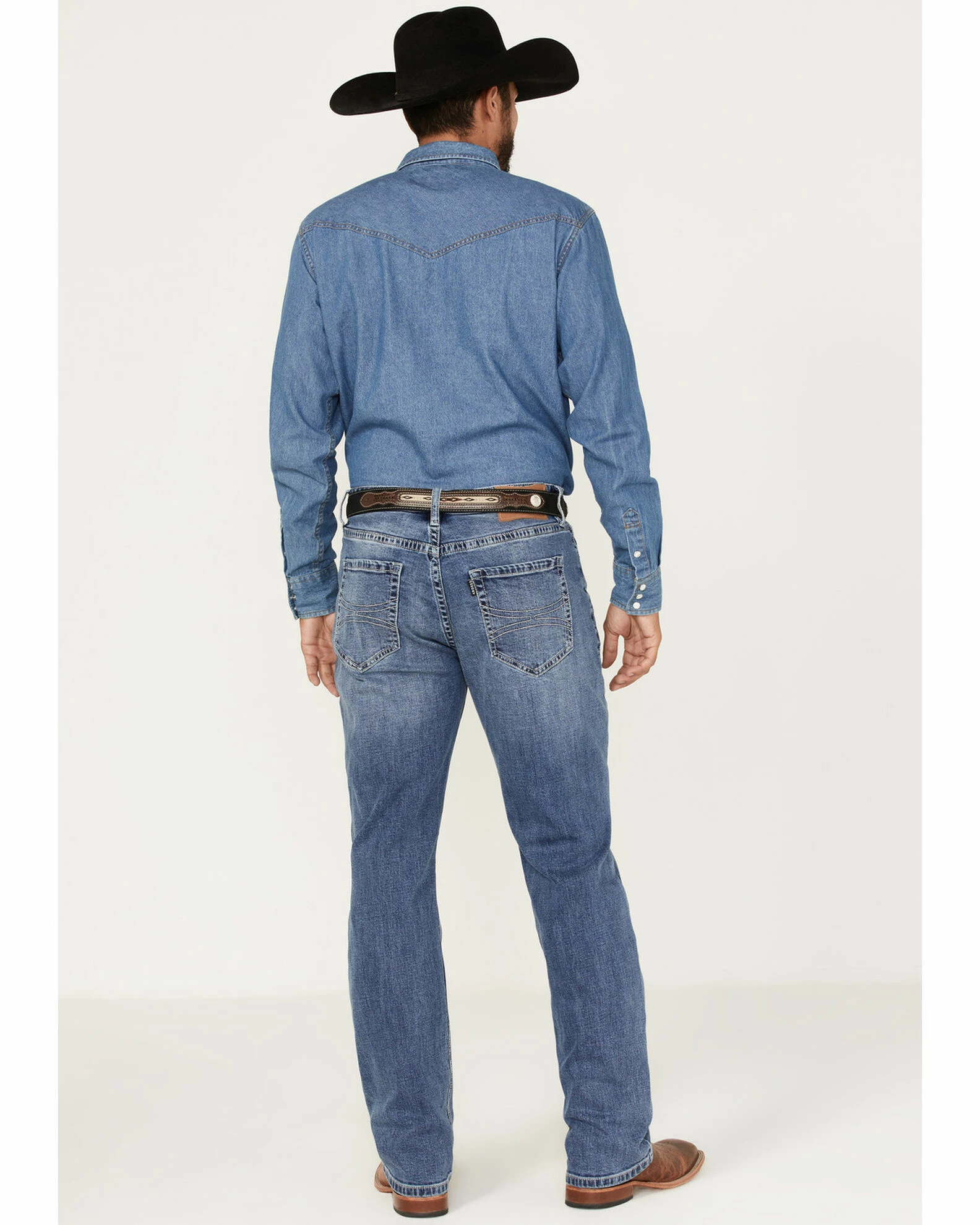 Panhandle Hooey Men's Double Barrel Medium Wash Stackable Bootleg Jeans 5 Panhandle Hooey Men's Double Barrel Medium Wash Stackable Bootleg Jeans - Image 3
