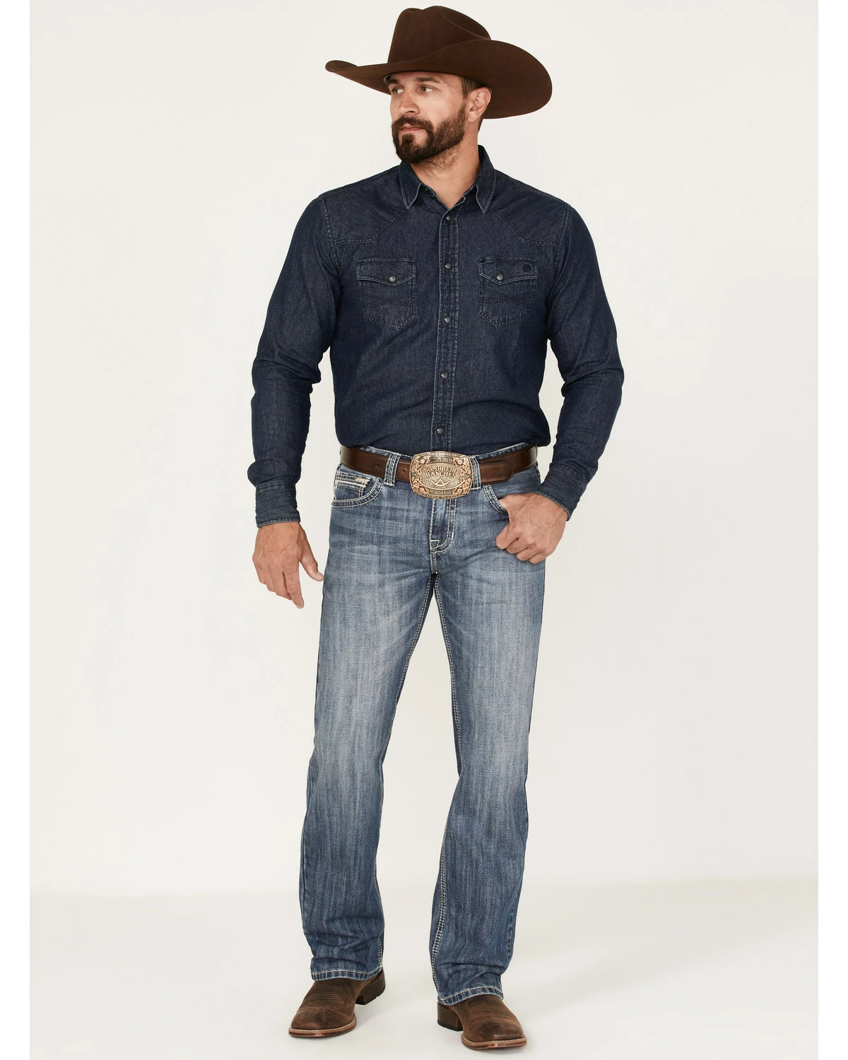 Panhandle Rock & Roll Denim Men's Pistol Medium Vintage Wash Straight Jeans Medium Wash 6 Panhandle Rock & Roll Denim Men's Pistol Medium Vintage Wash Straight Jeans Medium Wash - Image 5