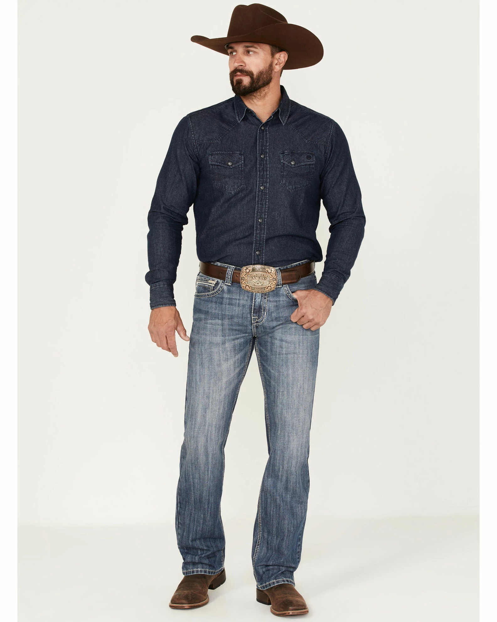 Panhandle Rock & Roll Denim Men's Pistol Medium Vintage Wash Straight Jeans Medium Wash 2 Panhandle Rock & Roll Denim Men's Pistol Medium Vintage Wash Straight Jeans Medium Wash