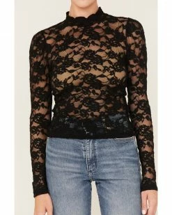 Panhandle Women's Floral Lace Long Sleeve Top -Panhandle shop 2000375637 001 P3