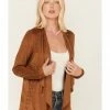 Panhandle Women's Faux Suede Eyelet Lace Cascade Jacket 2 Panhandle Women's Faux Suede Eyelet Lace Cascade Jacket -Panhandle shop 2000375662 280 P1